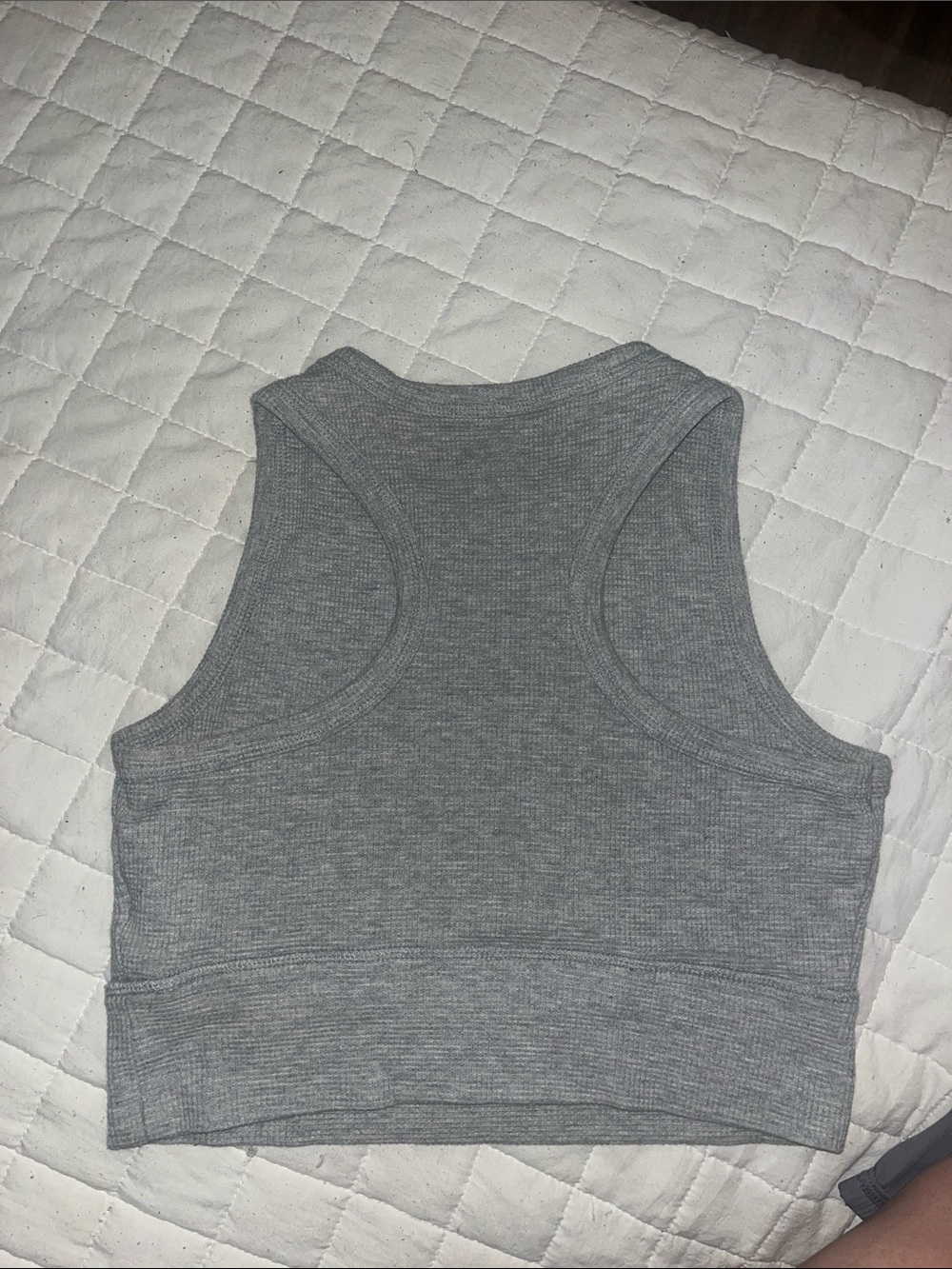 SO Gray Racerback Ribbed Cropped Tank - Picture 3 of 4